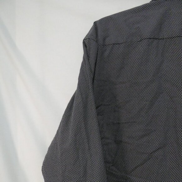 SOUL OF LONDON | 18.5 XXL | Classic Black Dot Patterned Long Sleeve Dress Shirt - Picture 9 of 14